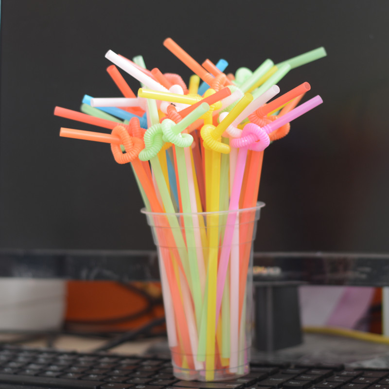 Color Art Long Straw Disposable DIY Styling Juice Drink Straw Milk Tea Straw 100 Only Fit