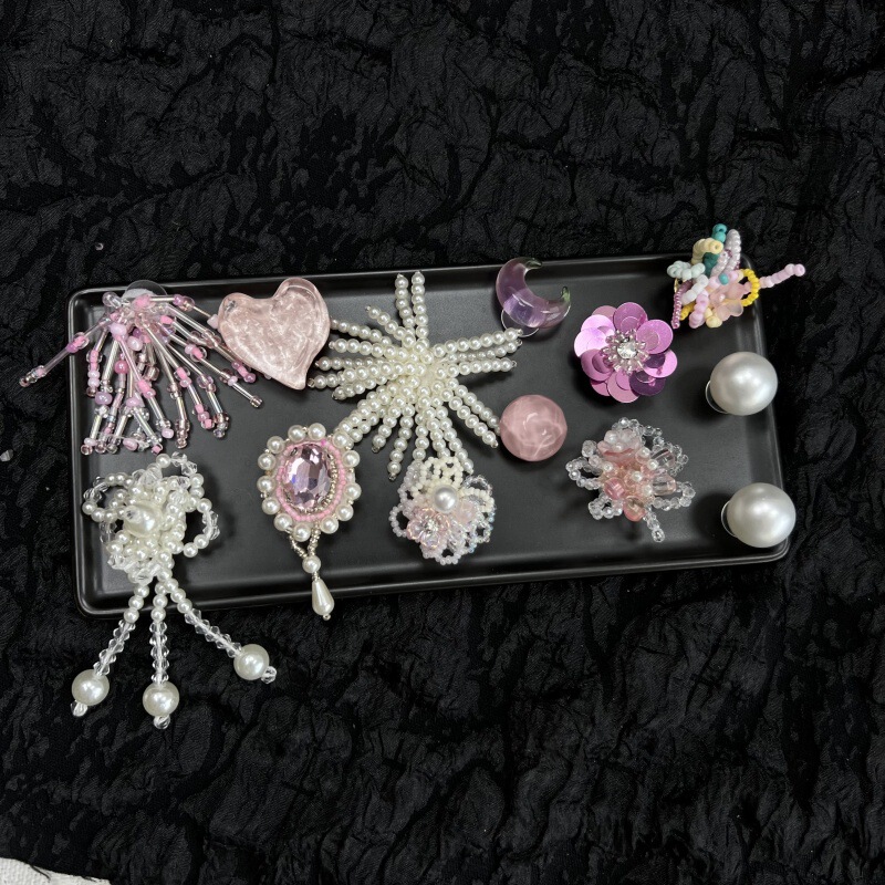 Colorful Handmade Beaded Pearl Crystal Shoe Accessories Tassel Pendant Flower Shoe Buckle Shoe Flower DIY Shoe Surface Decoration