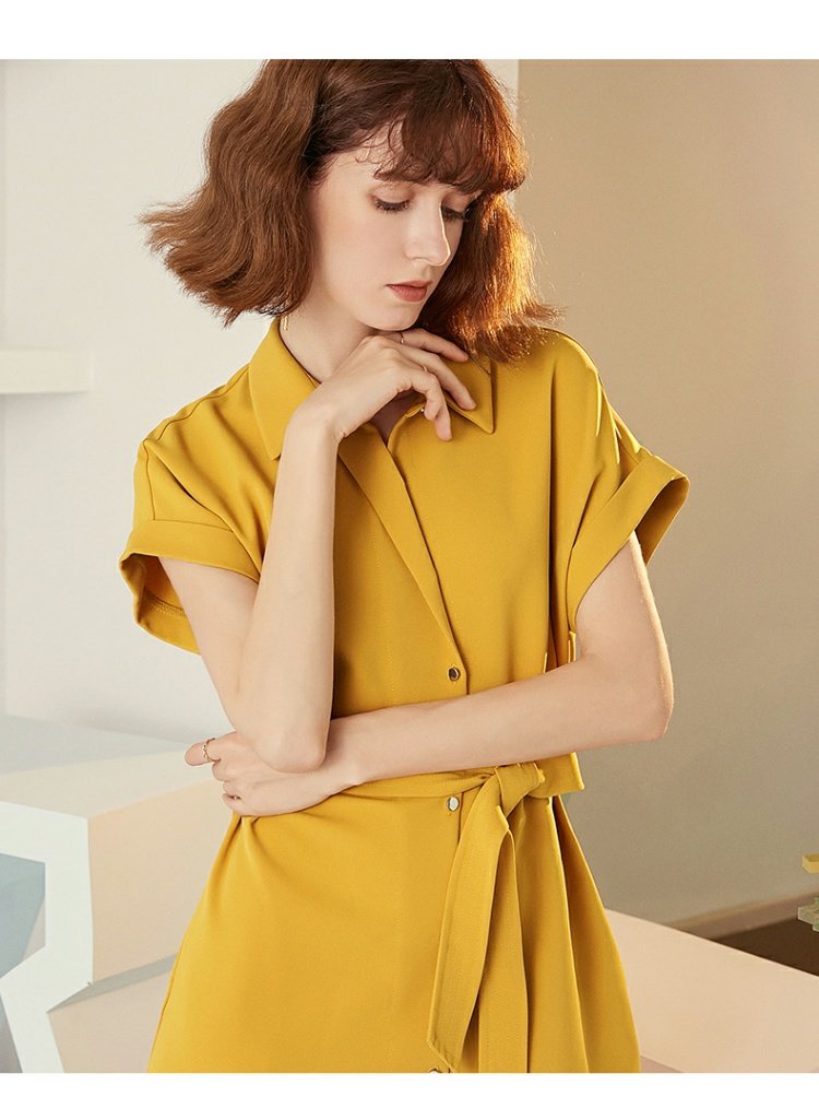 Váy sơ mi Ossa nữ váy voan dài 2019 mới hè nhẹ nhàng quen thuộc kiểu váy eo ngắn Pháp - Sản phẩm HOT áo đầm đẹp tuổi 30