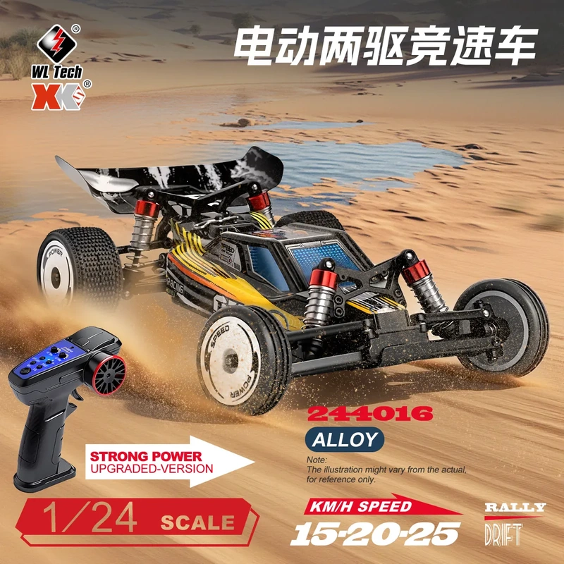 Weili 244016 Remote Control Rc High-Speed Car 1:24 Electric Two-Wheel Drive Full-Scale Drift Mosquito Car Racing Car Toy for Boys