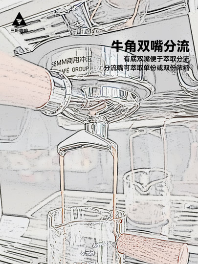 Maxim/Baishengtu 2Sap Second Generation Coffee Machine with Bottomless Portafilter Handle 58mm Three-Ear Bottomless Handle