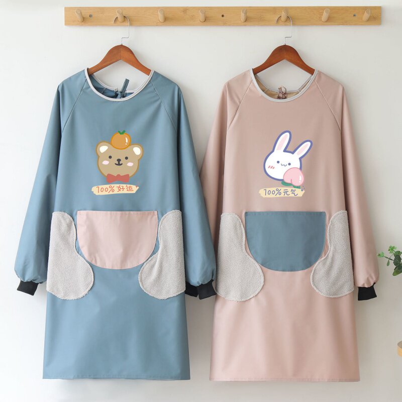 Pet shop groomer overalls apron waterproof soft cute healing tie anti-hair bath cat dog non-stick coat gloves