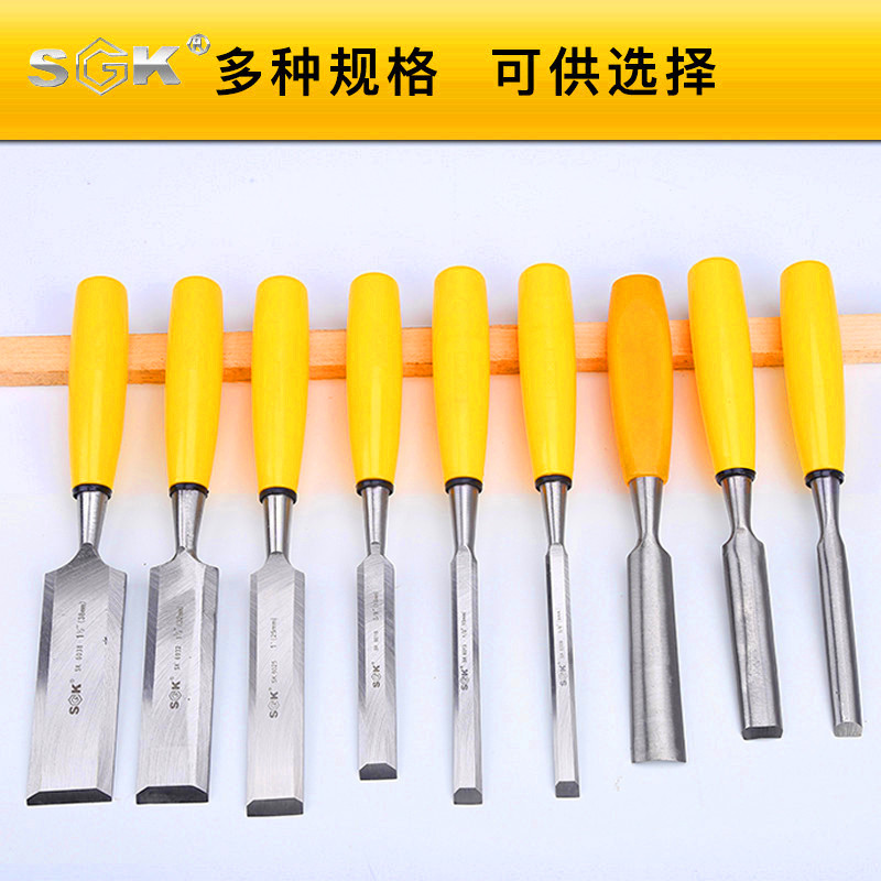 Sekert Steel Woodworking Chisel Hand Old Stock Japan Flat Chisel Flat Chisel semicircular ultra-hard wood chisel suit German imports