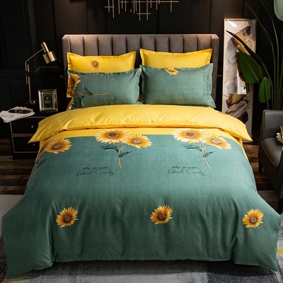 罗霓欧纯棉磨毛四件套全棉四季款被套床单双人床上用品学生宿舍