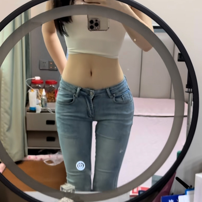 American-Style Low-Waist Washed Blue Skinny Jeans 2025 New Slim-Fit Simple Versatile Cropped Pencil Pants