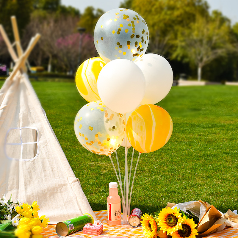 Outdoor Picnic Balloon Placement Birthday Party Decorations Children Online Red Creative Balloon Shelf Table Floating three-dimensional styling