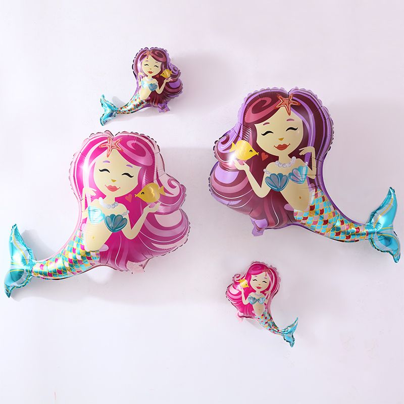 Increase 36 inch mermaid aluminum balloon decoration creative birthday party layout supplies Princess children's theme