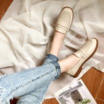 It is possible to step on the heels of the spring and autumn music foodie shoes Women Inn Wind One foot pedal small leather shoes Soft bottom soft leather casual work fairy single shoes