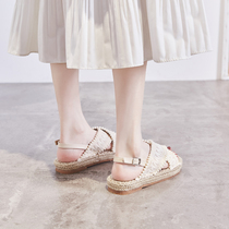 Sandals women Summer thick undergrass choreography 2022 new 100 lapped Korean version fairy wind French style small crowdsourced Roman shoes
