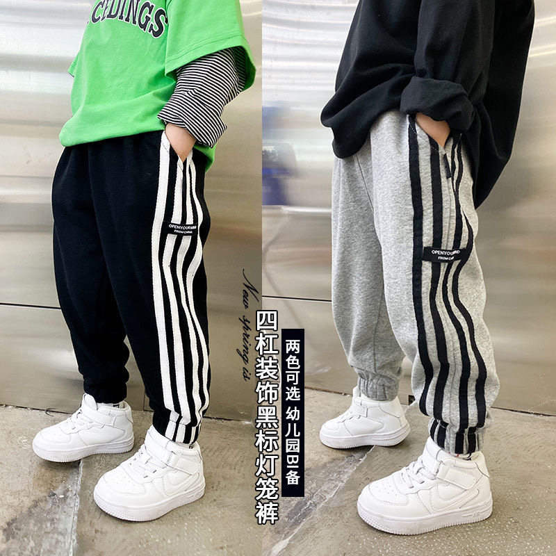 Boys' pants spring and autumn models 2021 new autumn children's boys casual loose sports thick cotton pants Western style trend