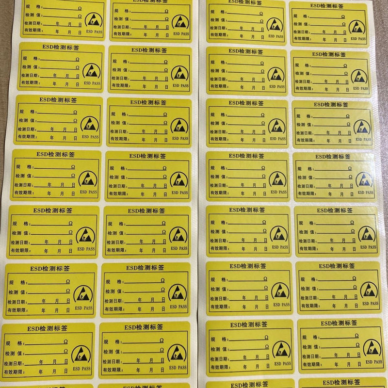 Spot Goods Esd Static Detection Labels Anti-Static Warning Signs Static Protection Adhesive Labels