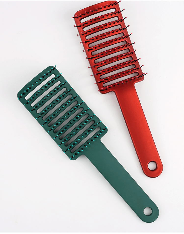 【中國直郵】 同源甄選 蓬髮梳 網紅排骨梳子 髮根蓬鬆 大彎梳 紅色1件