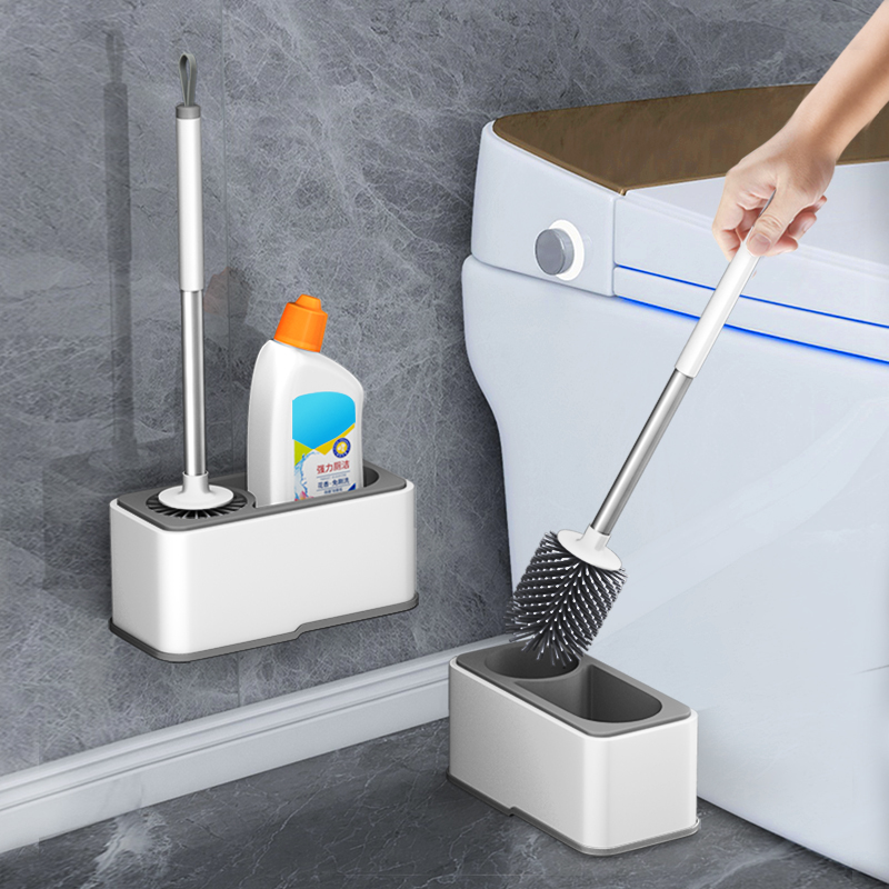2022 New toilet brush household with dead angle wall hanging toilet brush silicone self cleaning toilet artifacts