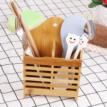 Household multifunctional bamboo chopsticks cage creative wall-mounted chopstick tube box drain chopsticks rack kitchen bamboo and wood rack