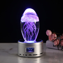 Gift girl crystal practical jellyfish birthday luminous lamp Best friend exquisite crystal rose send girlfriend