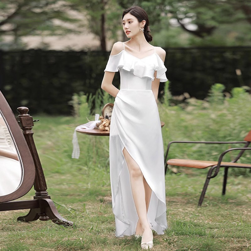  5XL+A models of ice -white suspender lotus leaf sleeves long   + $0.79 