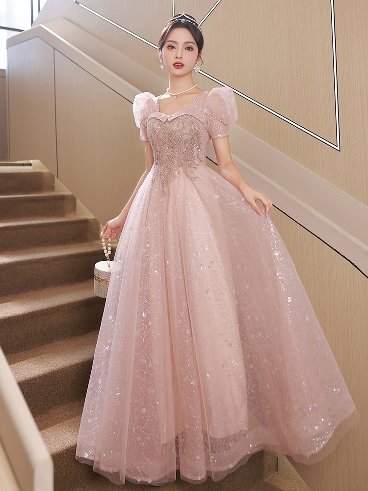 Evening dress for bride, long fitted bridesmaid dress, Korean style Evening dress for bride, long fitted bridesmaid dress, Korean style