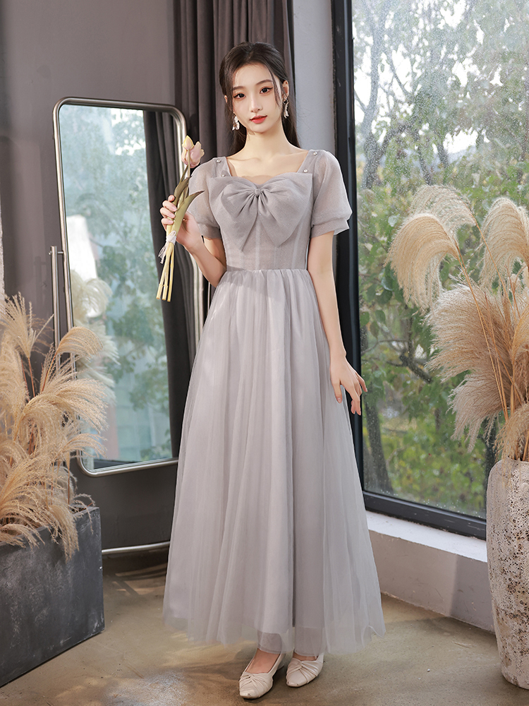  2XL+C Starry Sky Gray Bow Short -sleeved Long SEVENTY   + $1.42 