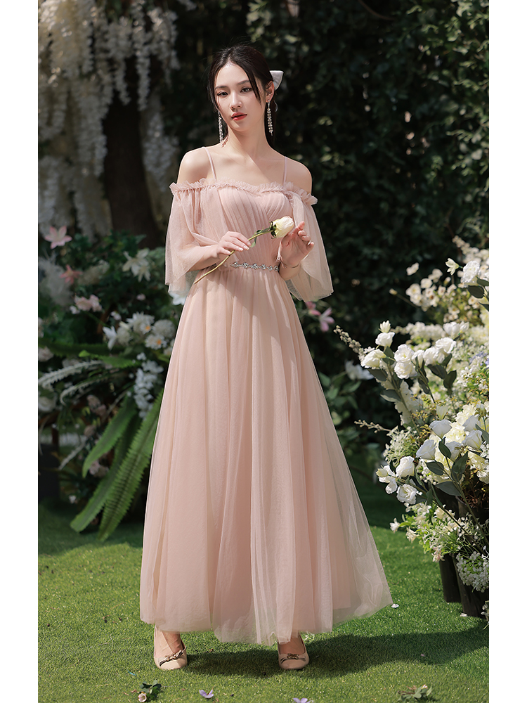  2XL+B model powder drill off -the -shoulder bubble sleeve long FIFTY  