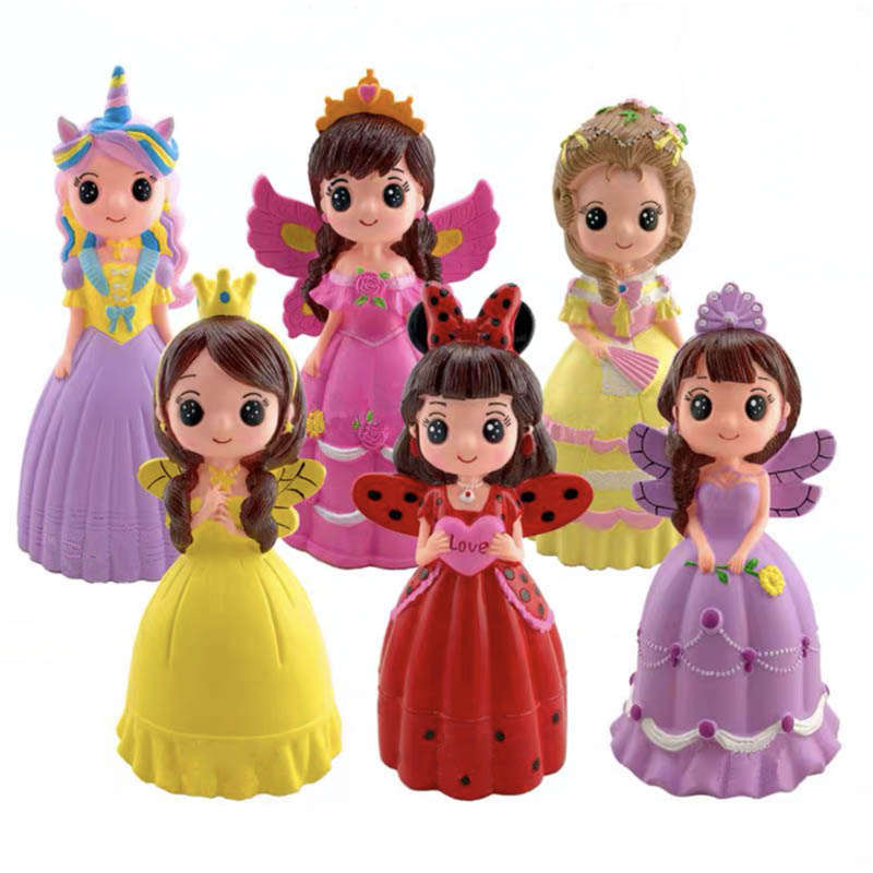 May New gypsum mold latex hand made cartoon princess white embryo color filled graffiti children's painting park