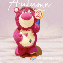 20cm high and 11cm wide - Lollipop Strawberry Bear new plaster doll mold handmade square stall color