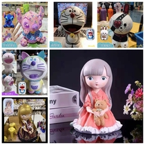 Large number net red shaking tone white germ handmade plaster doll children graffiti color deposit money pot latex molds leather sacks