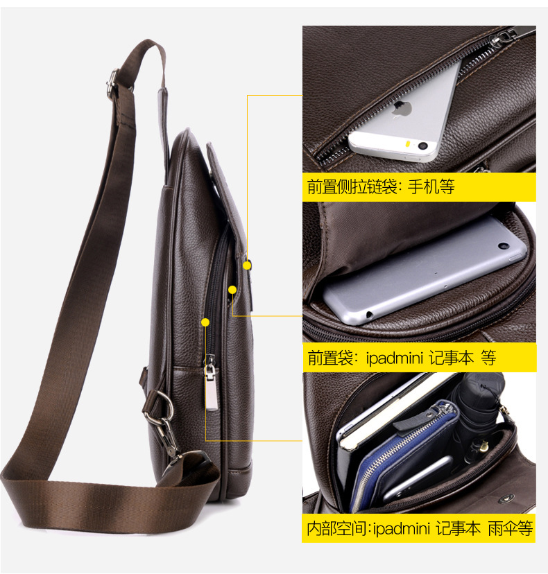 Kangaroo ngực túi người đàn ông của thời trang túi da giản dị túi thủy triều của nam giới túi vai túi người đàn ông nhỏ ba lô túi chéo túi xách