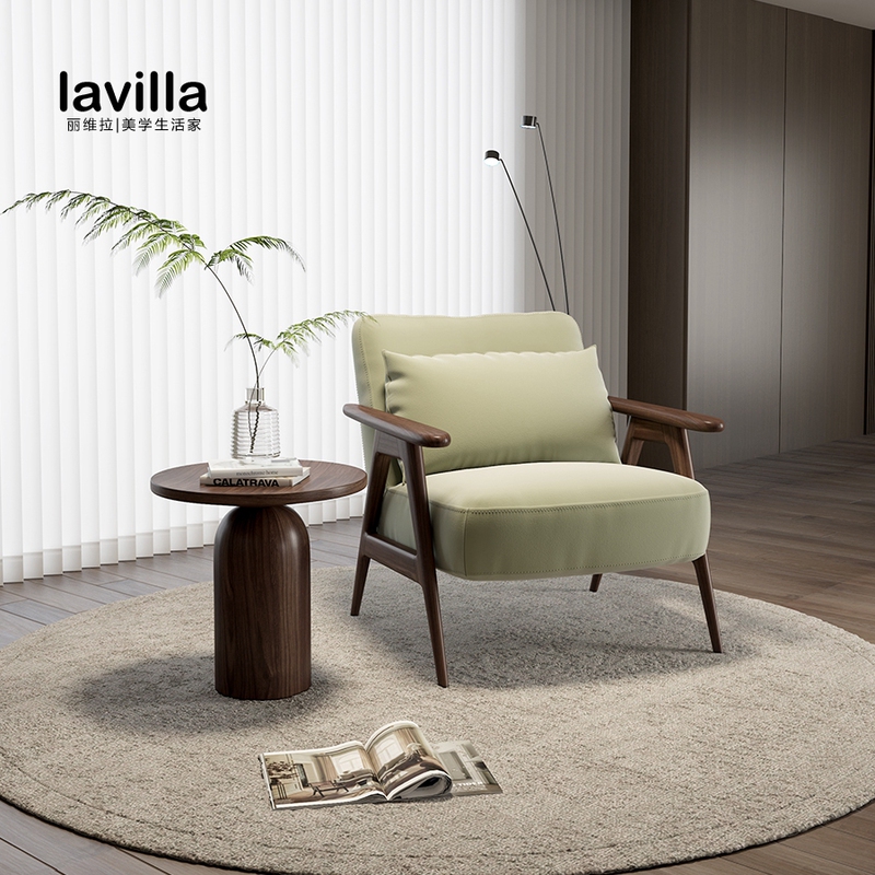 Song's Aesthetic Lounge Chair, a Unique and Trendy Design from an Internet-Famous Store, Solid Wood Single Chair, Suitable for Hotels and Guesthouses, Lazy Sofa, Vintage Furniture