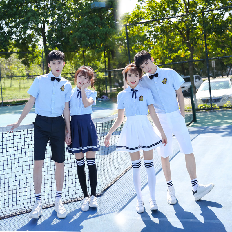 Primary and secondary school students' uniforms, short-sleeved shirts, college suits, performance clothes, active clothes, class clothes, sports meeting opening ceremony clothes, Korean version