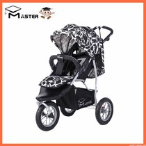 Masters three-wheeled stroller with inflatable tires can be folded and can sit and lie 0-6 years old stroller is light and easy to push up the landscape