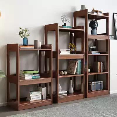 Solid Wood Children's bookshelf shelf floor living room small bookcase simple home student desktop cabinet combination