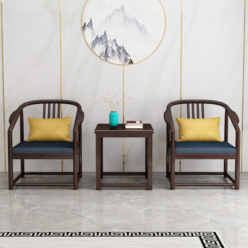 New Chinese solid wood ring chair Three sets of modern Chinese style Chairs Official Hat Chair Zen chair Tea Chair Combination