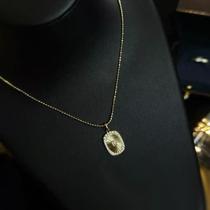 Longlong Gold Jewelry in the Year of the Zodiac 925 Silver Gold-plated Light Luxurious Brushed Oval Brand Pendant Fashionable and Versatile Commuting Necklace