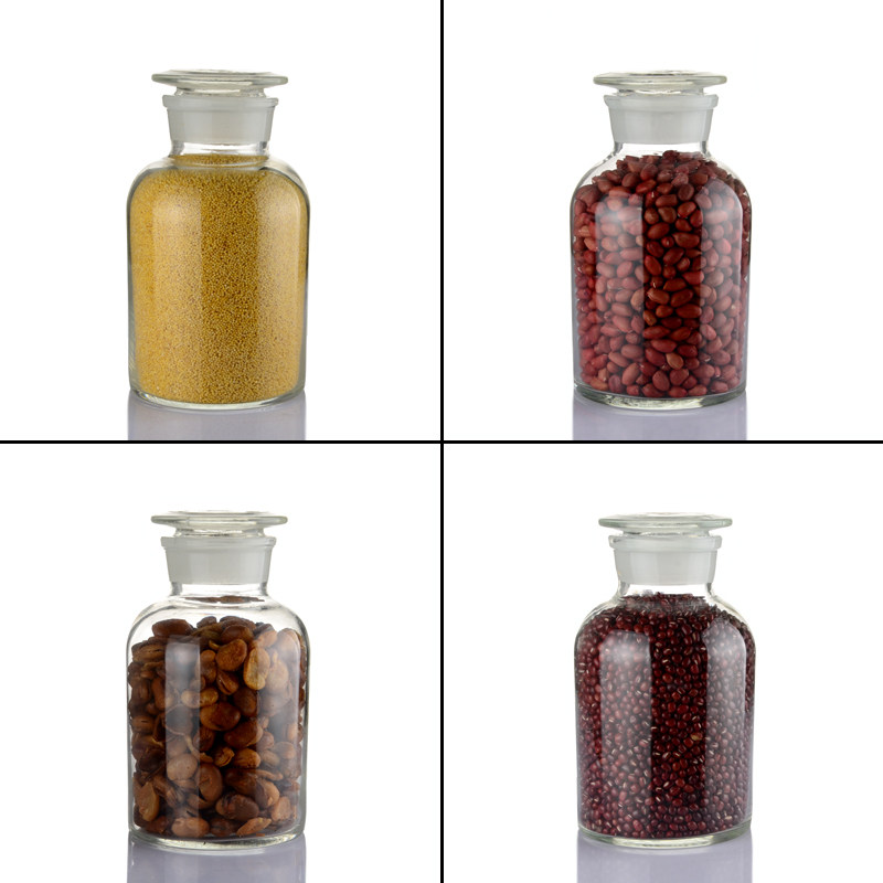 Sealed jar glass reagent bottle transparent light-proof experiment household size narrow and wide-mouth miscellaneous grain storage hydroponic plant bottle