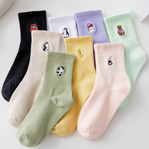 Socks womens socks spring and autumn thin Korean ins tide cute Japanese cartoon stockings cotton sports students