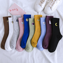 Socks female stockings ins trendy spring and autumn series cute stockings Net red high waist autumn winter Cotton