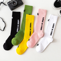 Calf socks women cotton pile socks autumn and winter stockings Street Joker personality ins tide high tube Net red model