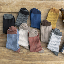 Socks mens socks ins tide autumn and winter cotton middle waist mens stockings Korean version of retro Joker personality deodorant