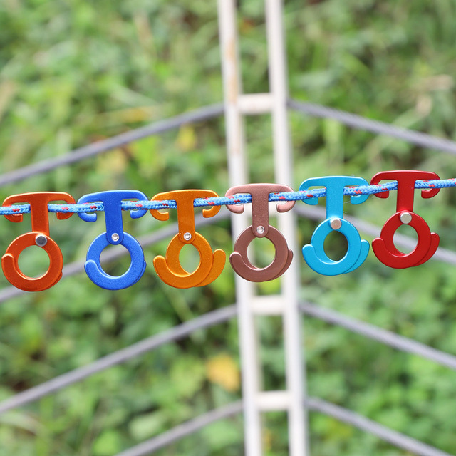 Outdoor camping multi-functional aluminum alloy quick-hanging wind rope hanging buckle claw buckle self-locking hook round automatic closure