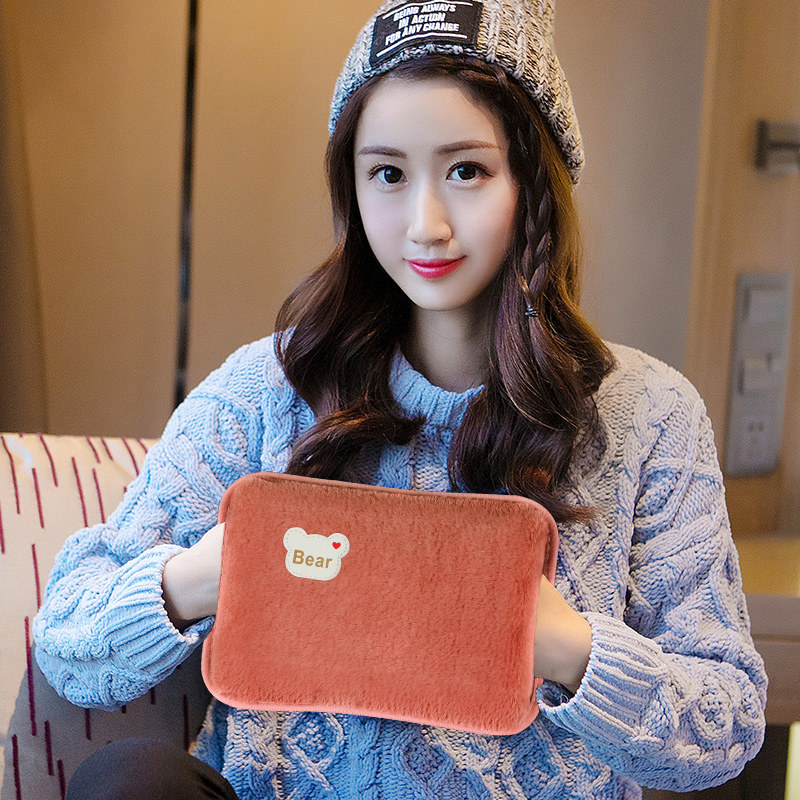 Hot water bag rechargeable explosion proof warm water bag warm hand baby cartoon cute plush electric hot warm hand Bao Feel water injection