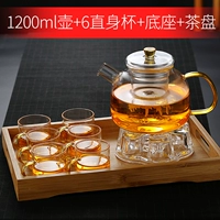 1200 мл Changshukuko+6 прямая чашка+основание+бамбуковая кастрюля (положить веревку+10 свеч)