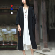 Outer Bìa Vintage Art Loose trung dài tình yêu Creek Spring / Summer New bông Dòng nữ Cardigan áo khoác dài tay nữ