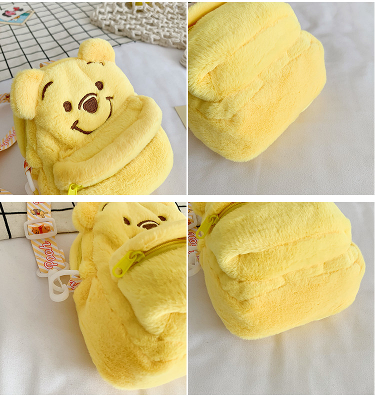 Детская сумка на ремне 两用小熊儿童斜挎包女孩毛绒可爱宝宝包包出游女童零钱单肩手机包