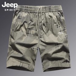 Jeep Men's Five-Point Shorts, Thin Summer New Style, Loose Casual Mid-Length Pants, Breathable and Quick-Drying, High-End Sports Pants