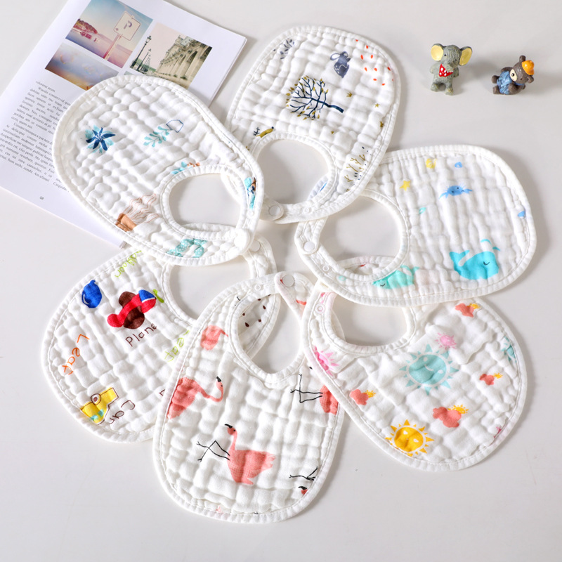 Pure Cotton High Density Bib Combed Cotton Baby Apron Soft Gauze Dinner Bib With Baby Saliva Towel Full Cotton Scarves