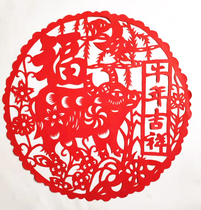 Year of the Ox auspicious explosion red paper-cut 2021 window flower Spring Festival New Year Glass Sticker handmade red paper Cow