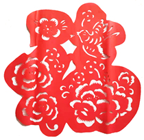 Fu Cut Paper Window Flower Door Sticker glass sticker cupboard sticker Spring Festival New Years handmade red Xuan paper 60CM fu characters