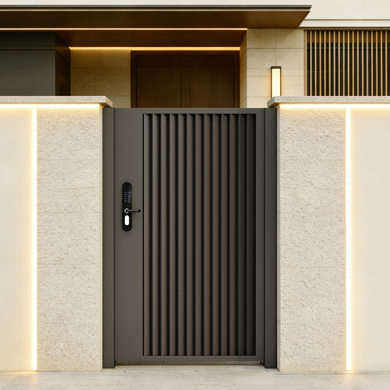 Aluminum Alloy Courtyard Gate Villa Garden Outdoor Single Door Rural Self-Built House Yard Wrought Iron Electric Double Door Gate