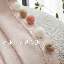 Macaron three-color hair ball curtain lace accessories childrens room decoration accessories jewelry handmade curtain head tassels
