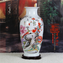 Special offer Jingdezhen ceramic vase pastel flowers birds flowers rich modern home living room ornaments flower inserts